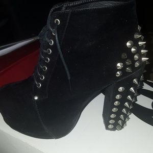 Suede spike heels